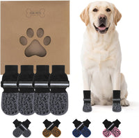Dog Socks Shoes for Hot Pavement to Prevent Licking Paws - Grey Reflective / Small (4 Pack)