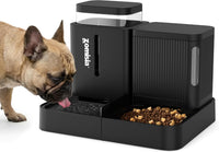 Automatic Cat Feeder, Gravity Cat Food Dispenser - 1.6 Gallon x 2 / Black