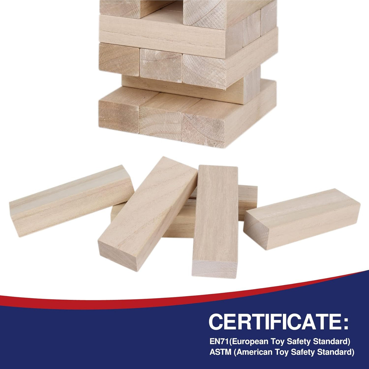 GOTHINK Giant Tumble Tower Game - Natural / M-Over 3.2FT - image 4