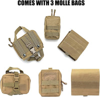 Tactical Dog Vest Harness with 3 MOLLE Bags&1 Bungee Leash – Essentials for Dogs - Black / M:Harness neck 10.3"~16.5", chest 18.1"~31.1" - image 4