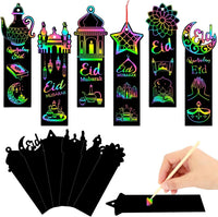 AUGSUN fall rainbow scratch art bookmarks with pumpkin and leaf designs - view 7
