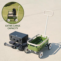 Kidpop PULA-Wild 3-in-1 kids pull along wagon and push walker in white with wooden cover - view 13