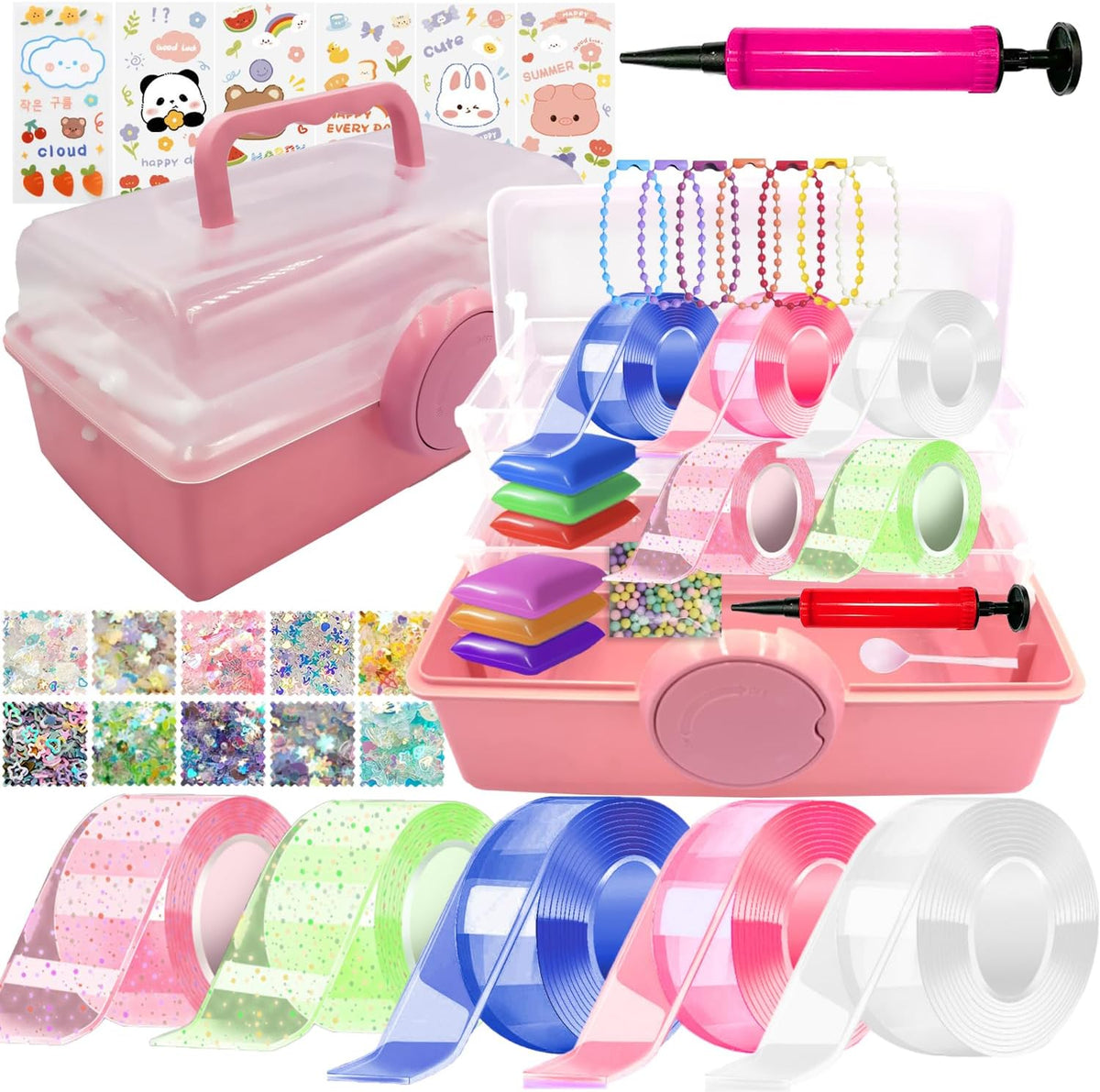 gigididi nano tape bubble kit with 5 colors of reusable tape and storage box