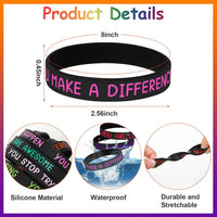 JUNEBRUSHS 64pcs Halloween Party Favors Silicone Bracelets Rubber - Black Motivational Style - image 2