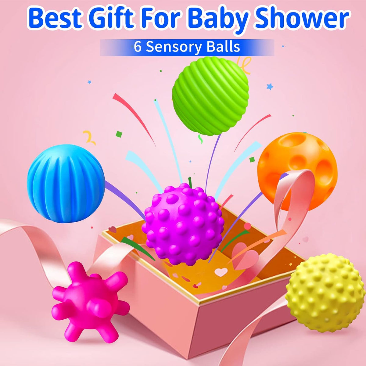 6 Pack Sensory Balls for Toddlers 1-3 - 6 Pack - image 2