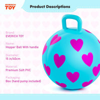 EVERICH TOY 18 inch hopper ball for kids with handle, purple pink clouds - view 32