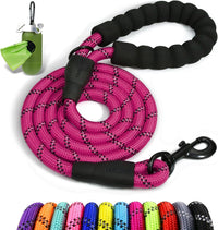 Taglory Rope Dog Leash for Medium Large Dogs - 3/8" x 6 FT (0~20 lbs.) / Hotpink