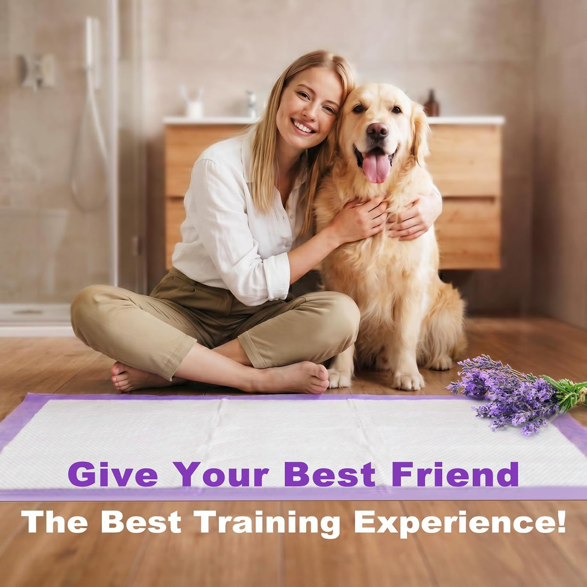 MIZOK Dog Pee Pads Wee Wee Pads Lavender Odor Control XXL 30x36in – Essentials for Dogs - Large 28"x34“ 40 Count - image 4