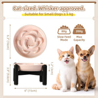 Ceramic Slow Feeder Cat Bowl - Pink Raised (Metal) / 3.9"H Raised (Metal) - image 2