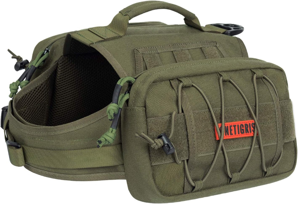 OneTigris Dog Backpack for Medium & Large Dogs - Green / Large