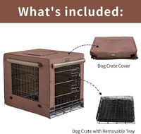 DONORO Dog Crates for Small Medium Size Dogs Indoor Double Door Dog Kennels & Houses for Puppy and Cats, Collapsible Metal Contour Dog Cages (Brown, 30.0" L x 19.0" W x 21.0" H)