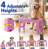 XIAZ Elevated Dog Bowls Large Breed Raised Dogs Bowl Stand - C-Pink / Basic - image 2