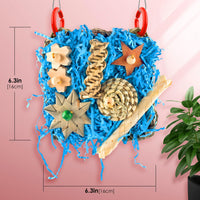 KATUMO Bird Toys, Grass Mat Foraging Climb Toy for Parakeet Cockatiel – Essentials for Birds - Blue - image 2