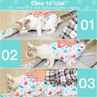 27.6" Cat Grooming Wrap, Cat Wrap for Cutting Nails, Self-Adherent Fabric Wrap for Cats, Cat Burrito Wrap Anti-Scratch, Anti-Escape, Multifunctional Swaddle Wrap Pet Tool (Panda, X Large)
