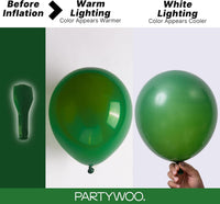 PartyWoo White Balloons 101pcs Matte White Latex Helium Balloons 12 - Green-y56 - image 3
