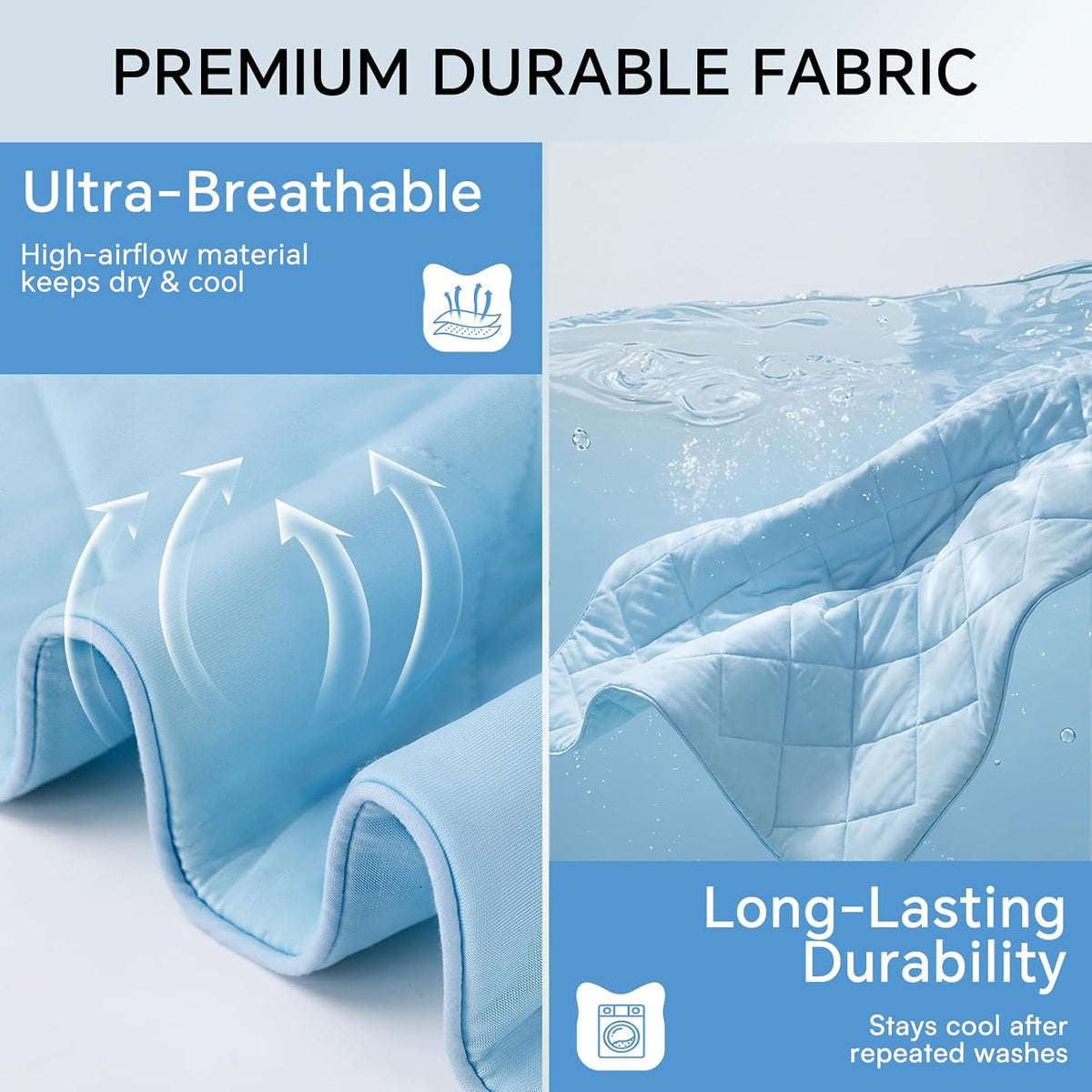 Luciphia Q-MAX>0.4 Cooling Dog Blanket Breathable Cold Pet Puppy Blue - Blue / 40x60 inches - image 2