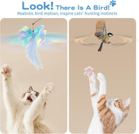 Pawaboo Cat Feather Wand Interactive Toy - Blue Butterfly - image 4