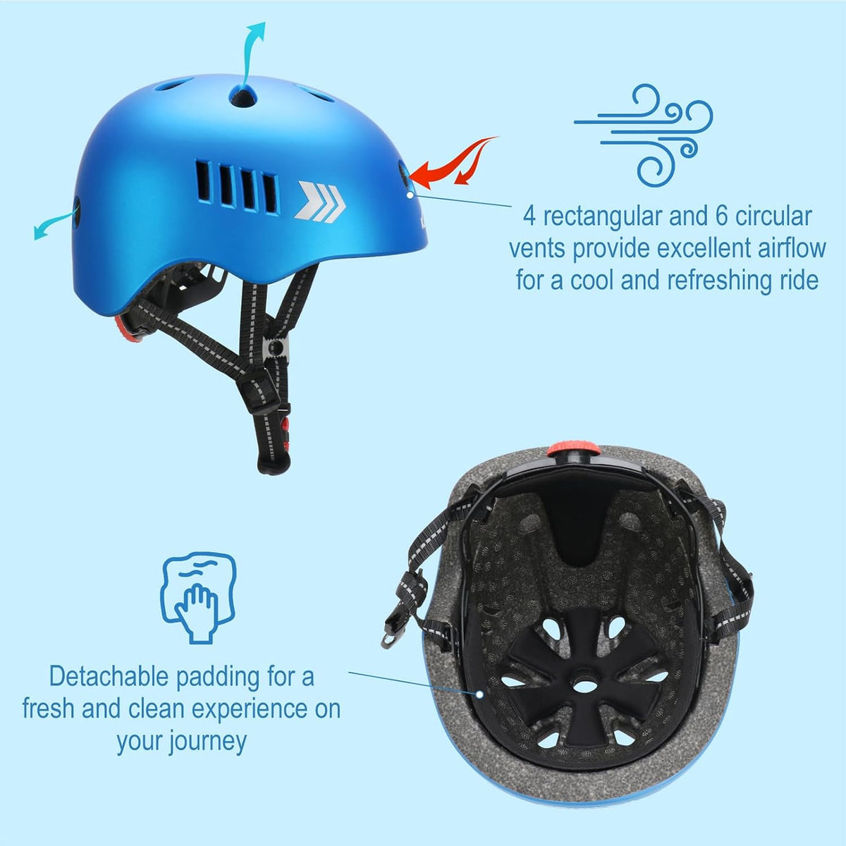 KAMUGO Kids Bike Helmet Set - Blue - image 4