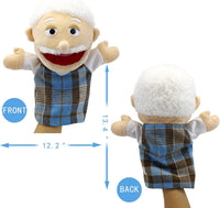 Family Hand Puppets,Puppets for Kids Role Paly Family Members 13.4 INCH Multi-Ethnic Puppets Plush - Big F-gf - image 2