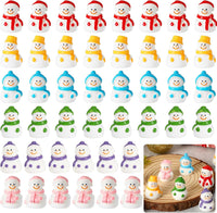 JUNEBRUSHS 50 Pcs Mini Pumpkins Fake Pumpkins Artificial Pumpkins - Snowman Style