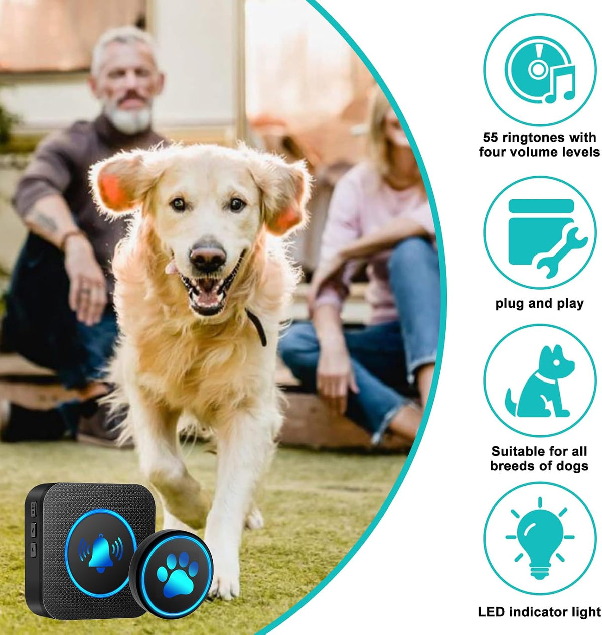 Dog Door Bell for Potty Training - 1 Button - image 2