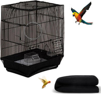 Bird Cage Seed Catcher, Seed Catcher Guard Net Cover - Solid-black / 15.7" x87"