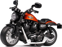 Toy Motorcycle, Pull Back Moto Bike Toy with Sound and Light – Fun for Kids & Family - Orange