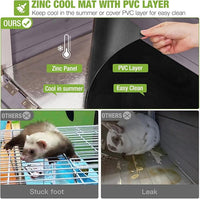 GUTINNEEN Rabbit Hutch Indoor Guinea Pig Cage Bunny House 36.6" Upgraded with Anti Chewing Edges, Cool Zinc Sheet, Leakproof PVC Layer, Wire Floor, Detachable Legs (Grey)