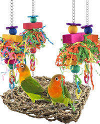 KATUMO Bird Toys, Grass Swing Hammock Climbing Toy for Parrot Parakeet – Essentials for Birds - 6.4 x 6.4 x 0.78 inch