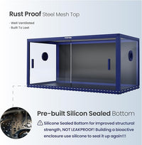 50 Gallon Bearded Dragon Tank, Reptile Enclosure for Easy Maintenance, Front Opening Reptile Tank with Top Screen Ventilation & Glass Sliding Door 36''x18''x18''