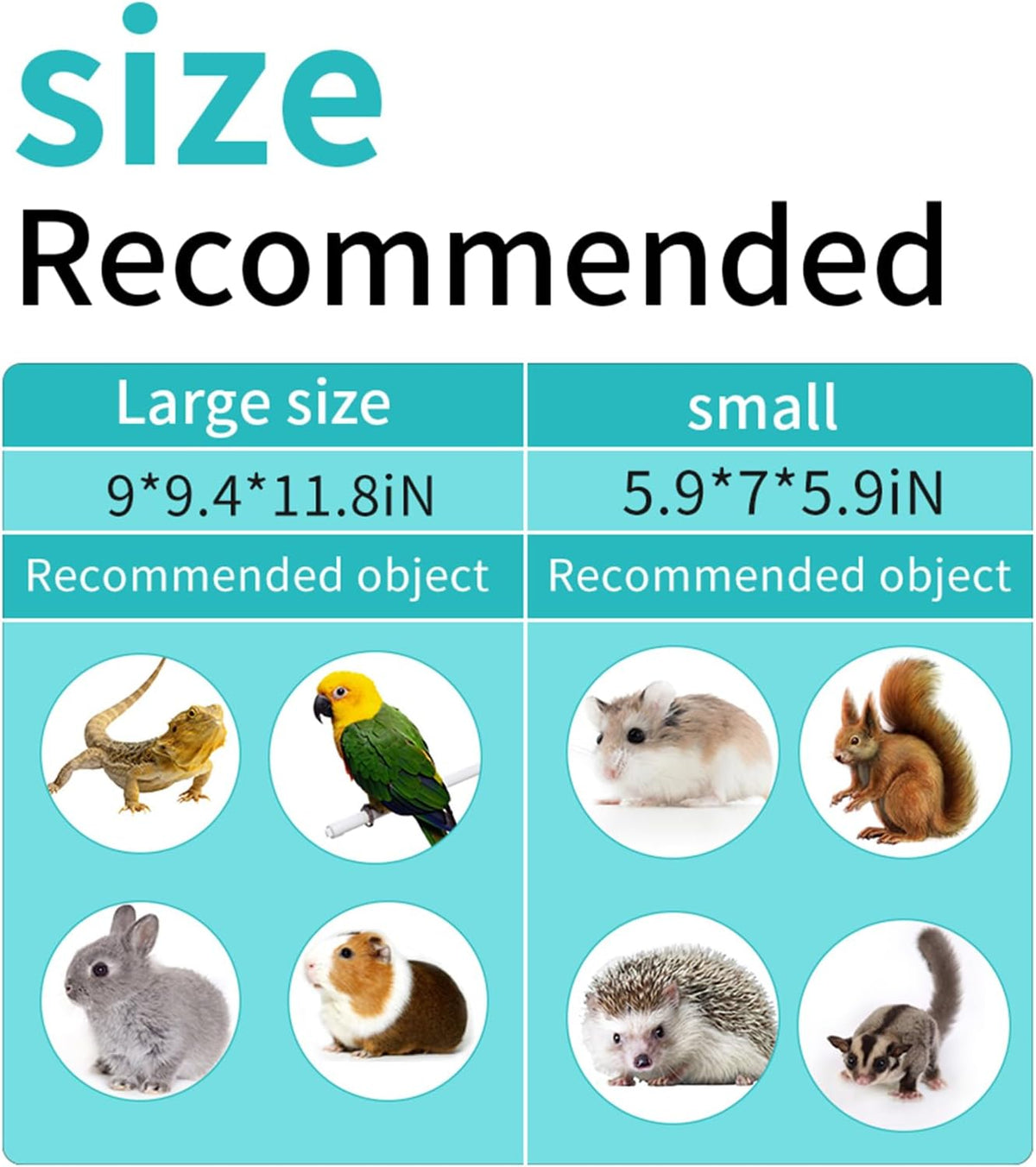 Guinea Pig Carrier Travel Small Animal Carrier Bag Lizard Bird Rabbit - 11.8"L x 9.4"W x 9.0"H / gray - image 3