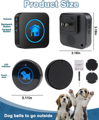 Dog Door Bell for Potty Training - Black – 2 Buttons + 2 Receivers - image 2