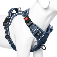 Timos Dog Harness Small Sized, No Pull Pet Harness with Neck Lockable Snap,No Choke Front Clip Dog Reflective Vest,Adjustable Metal Rings 3 Buckles,Easy Control Handle for Small Dogs Royal Blue S