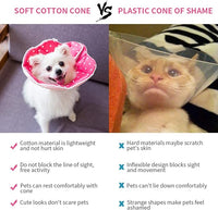 Adjustable Dog Cat Cone,Soft Recovery Cat Cone Collar,Dog Protective Collar for Cats and Puppy Surgery,Pink,Small