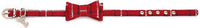 Puppy Collars for Small Dogs - StrawberryEC Adjustable Puppy Id Buckle Collar Leather. Cute Plaid Bandana Dog Collar (Bow-Red Grid)