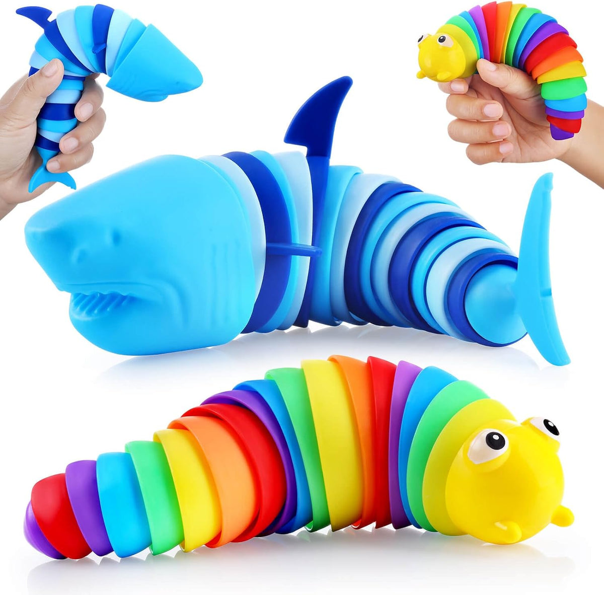 Kabvy Shark & Slug Fidget Toys - Shark and Slug-Large size