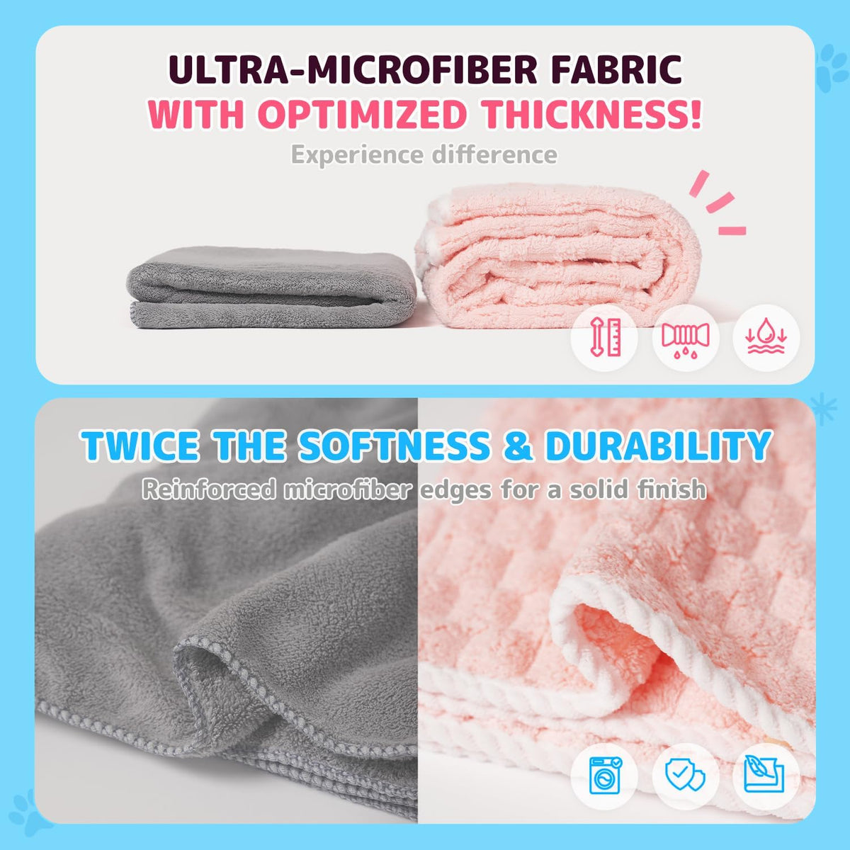 Cloud Pet Towels, Absorbent - Pink - image 4