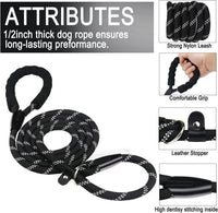 Dog Leash, 6 FT Heavy Duty Dog Leashes with Comfortable Padded Handle,Black – Essentials for Dogs - Black / 6 Feet x 3/8 Inch - image 2