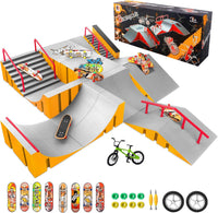 CS COSDDI 14in1 Finger Skateboard Park Set for Kids 8 Skateboards - Yellow