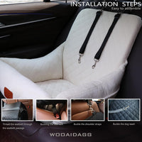 WOOAIDAGG Dog Car Seat for Small Dogs, Ultra-Soft Fabric - Beige - image 4