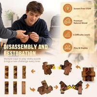 VolksRose 12pcs Wooden Brain Teaser Puzzles - B-6pcs-4.5cm-2 - image 3