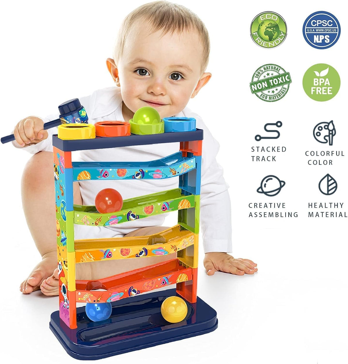 YVV Pound a Ball for Toddlers Boys and Girls STEM Developmental - image 4