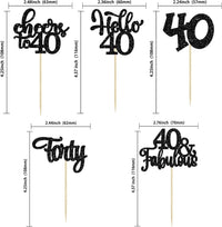 30pcs 16th Birthday Cupcake Toppers - 40th / Black - image 2
