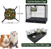 Straps are Adjustable Sugar Glider Pouch Hammock Bed Bedding - 2Tier Green Mushroom X2Pcs - image 2