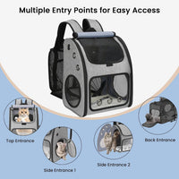 Expandable Cat Backpack Carrier for Small Cats/Dogs Airline Approved – Essentials for Dogs - Grey-XL - image 4