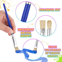 YGAOHF 22 piece toddler paint brushes with round and flat tips and bright handles - view 12