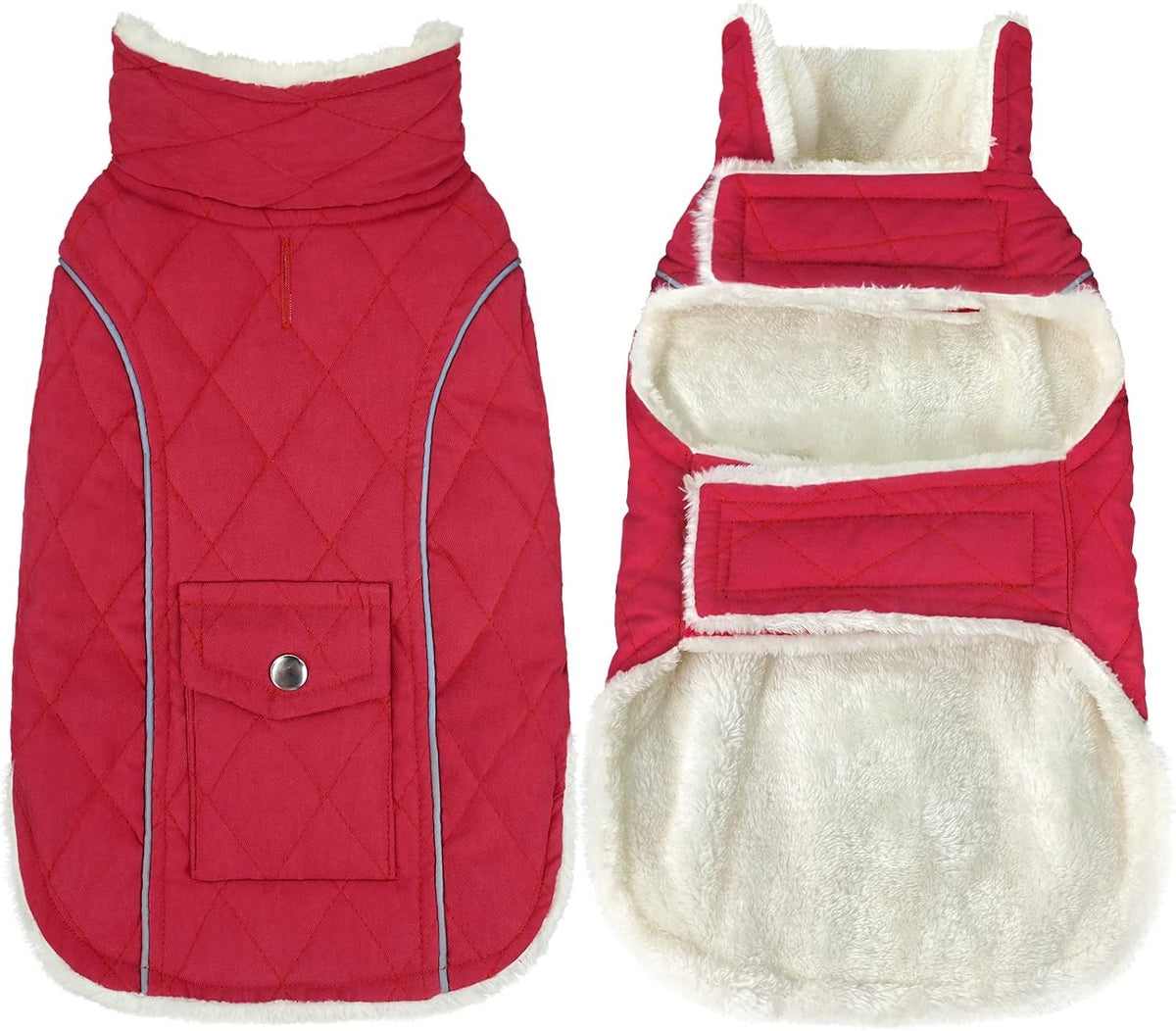 Malier Dog Coat Warm Dog Winter Coat - Red / XX-Large