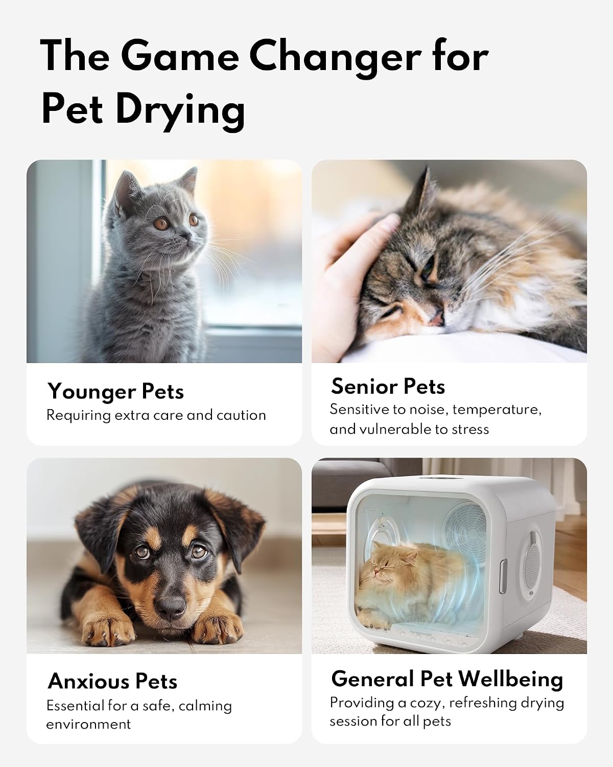 HomeRunPet Automatic Cat Dryer, 40dB Ultra Quiet Pet Dryer Box – Essentials for Cats - 50L - image 2