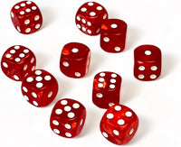 Luck Lab 10 Pack 16mm D6 Acrylic Dice Set - Red Pearl - image 2