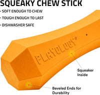 Playology Squeaky Chew Stick Scented Dog Toy - Jumbo / Cheddar Cheese - image 2